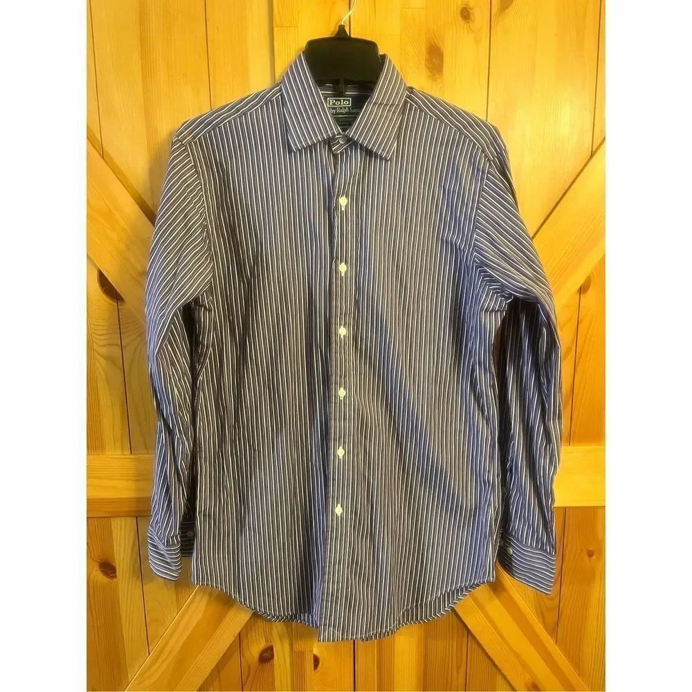 Polo by Ralph Lauren Curham Classic Fit Cotton Stripe 15 32/33 Purple/white/blac